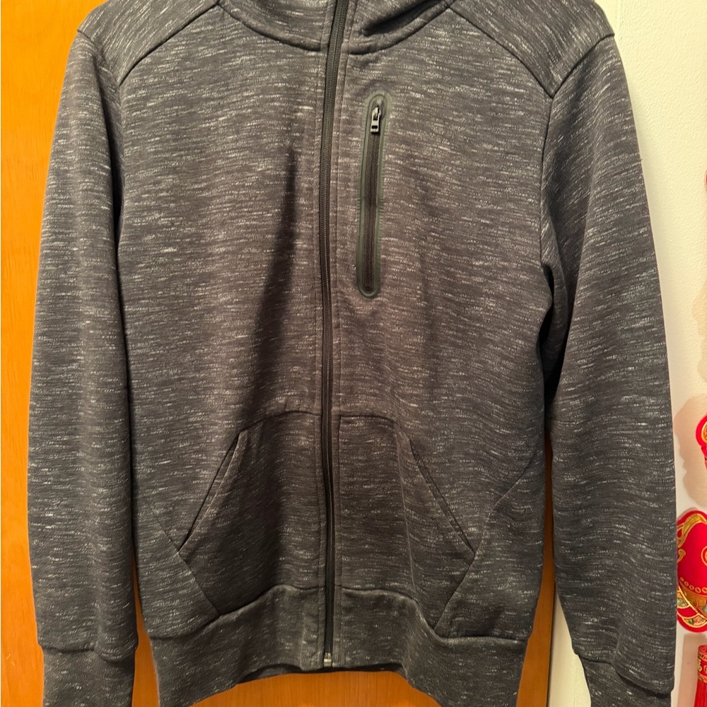 Uniqlo Men's Charcoal Full-Zip Hoodie
